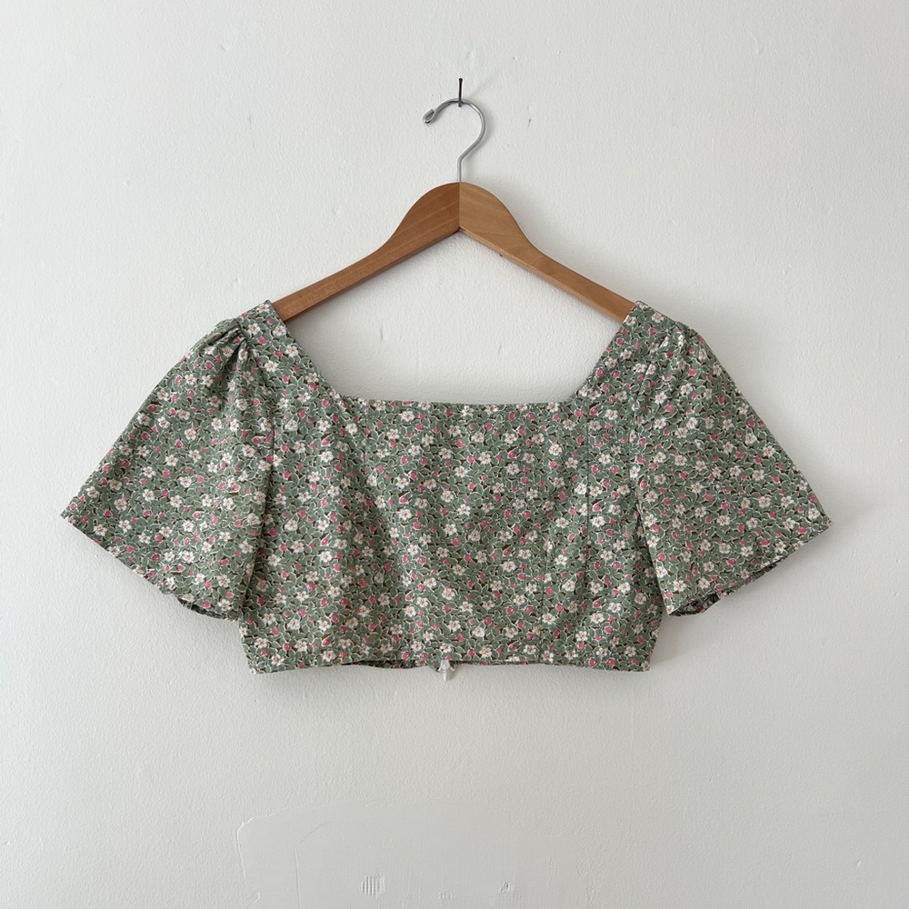 Handmade Vintage Floral Crop Top XS